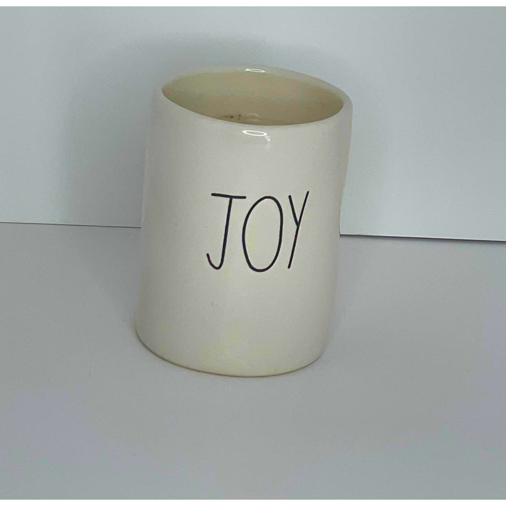 Rae Dunn Ivory JOY Candle Jar Mug